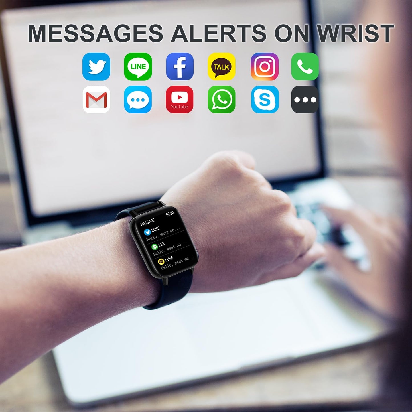 Erkwei smartwatch for women with bluetooth calls 1.69 inch fitness watch women heart rate monitor sleep monitor pedometer SpO2 fitness tracker pedometer calories music control