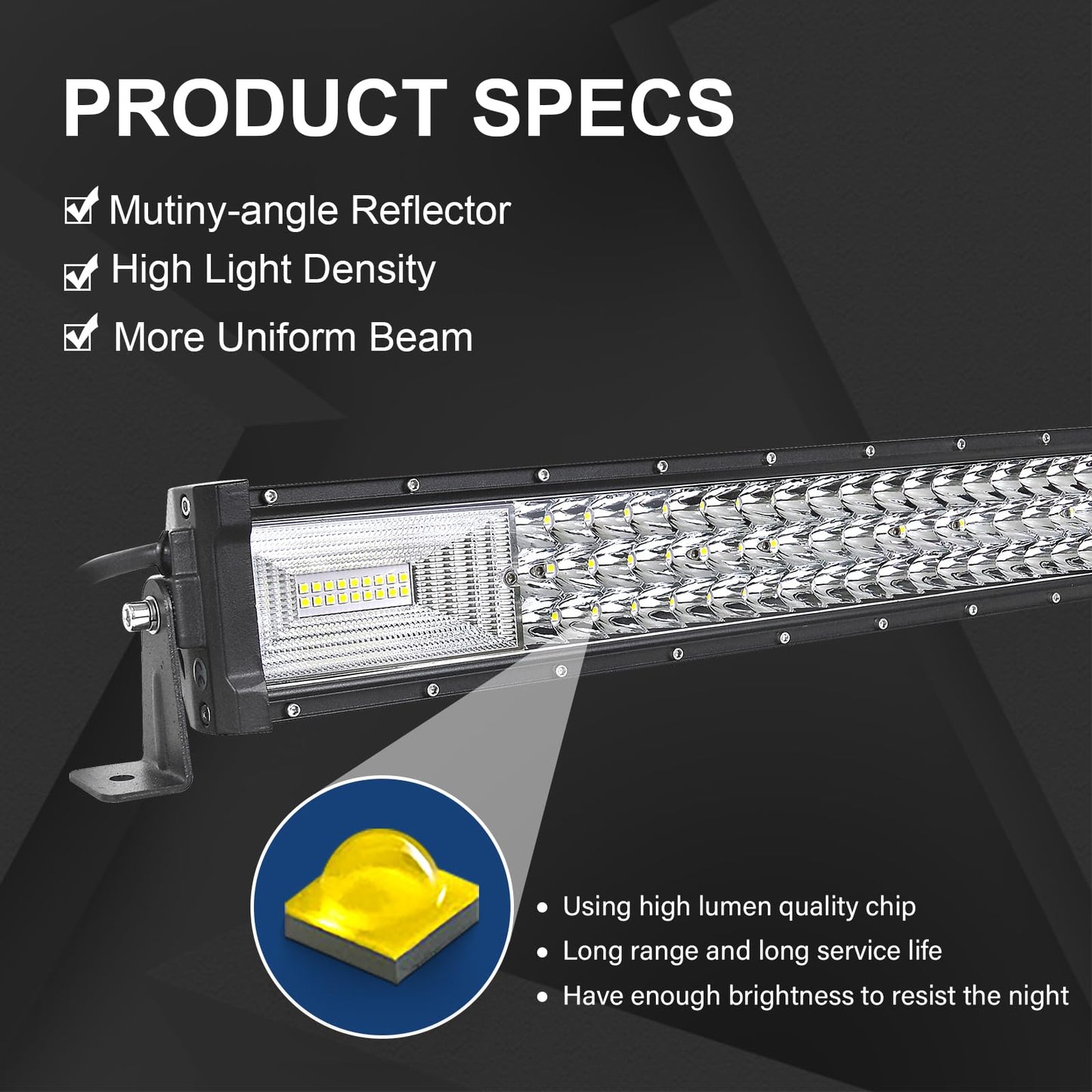 Willpower 42 inch 107CM 540W LED work light bar, LED spotlight 12V 24V, waterproof floodlight spot combo LED bar for off-road vehicle tractor, auxiliary spotlight reverse light bar.