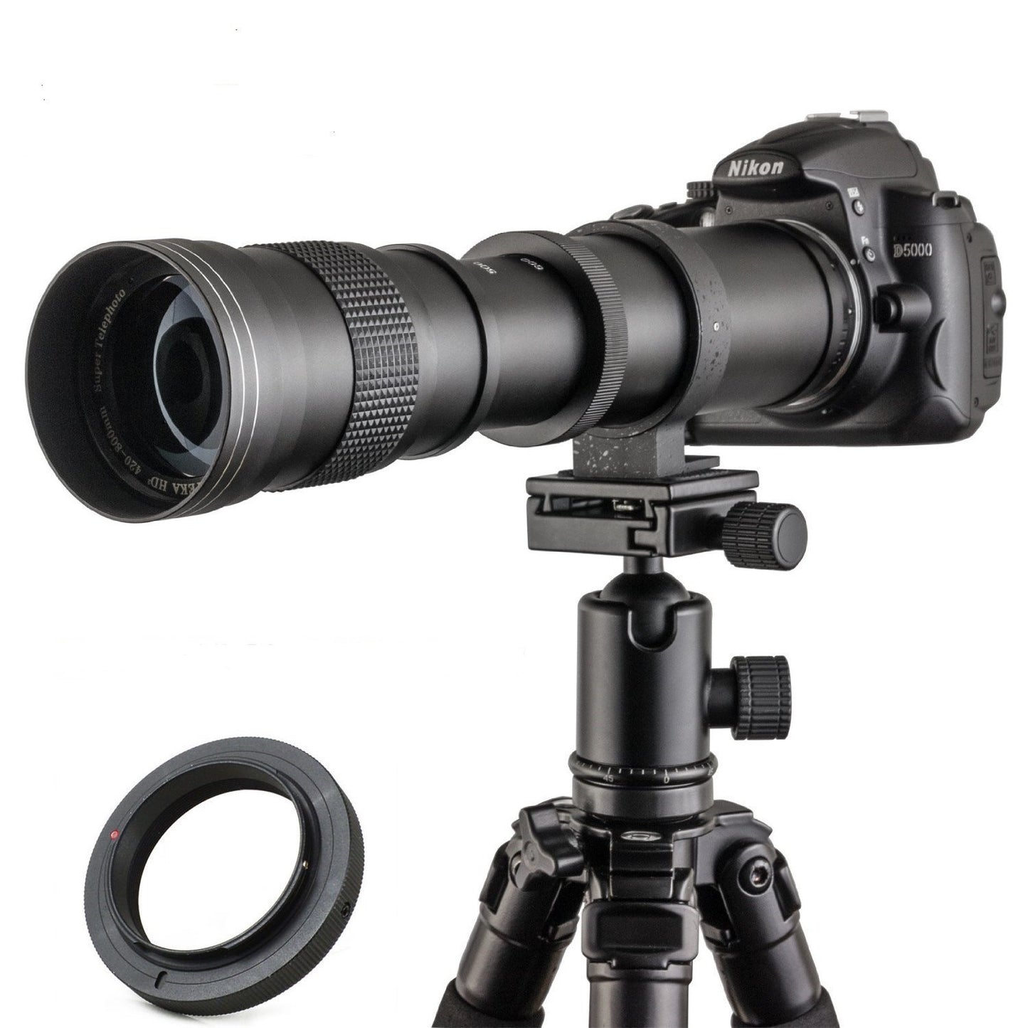 JINTU 420-800mm f/8.3 telephoto lens, EF manual zoom lens for Canon SLR 90D 80D 4000D 2000D 1500D 1300D 1200D 850D 800D 750D 600D 500D 250D 60D 70D 50D 5D 1D 7D.
