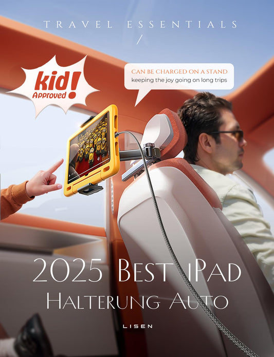 LISEN iPad Tablet Holder Car Center, Universal Car Phone Holder Organizer Accessory Interior Extendable Car for Tablet Holder Car Travel Accessory for iPad Air/Samsung/and 4.7-11 Inch