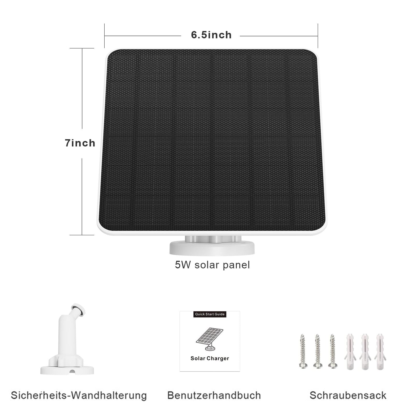 Solar panel for Ring camera, 5W camera solar panel charger for Ring Stick Up Cam/Pro battery, Spotlight Cam/Plus/Pro battery, solar for Ring camera with 9.8ft cable, IP65 waterproof.