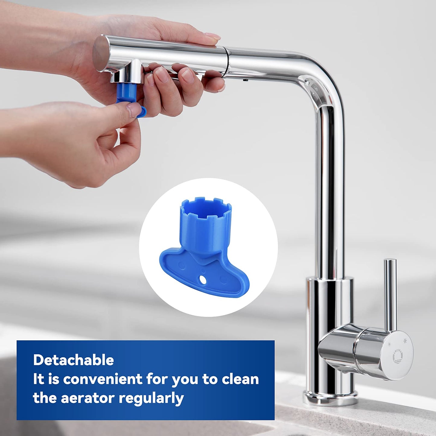 Pull-Out Kitchen Faucet, CECIPA High Pressure Kitchen Tap with Sprayer, Kitchen Mixer Tap with 2 Spray Modes, Single Lever Sink Mixer Stainless Steel Brushed, 360° Rotatable, Chrome