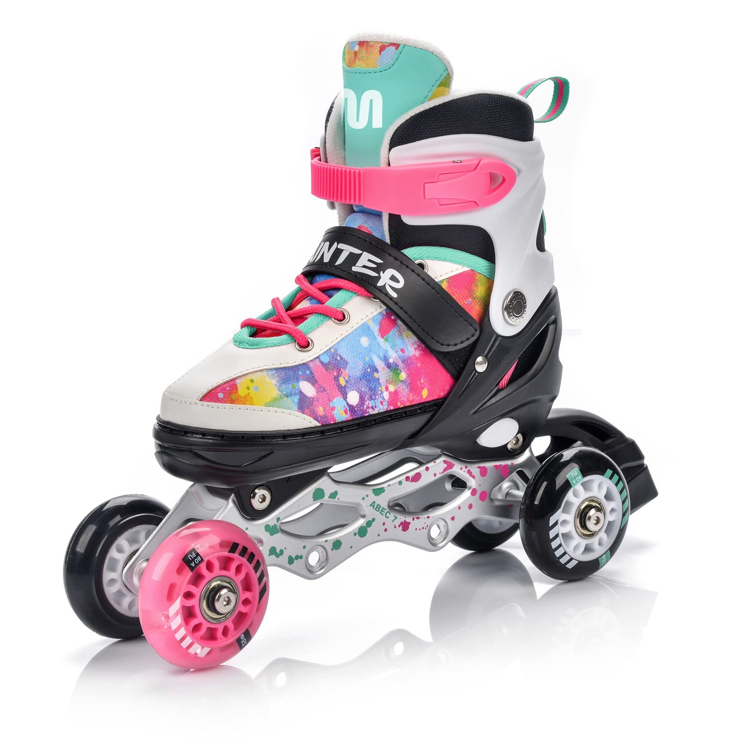 meteor® Inline Skates 4in1 Racing Skates Kids Inline Skates Rollerskates Roller Blades Quad Skates Carbon Kids Inline Skates Adjustable Shoe Big Wheels