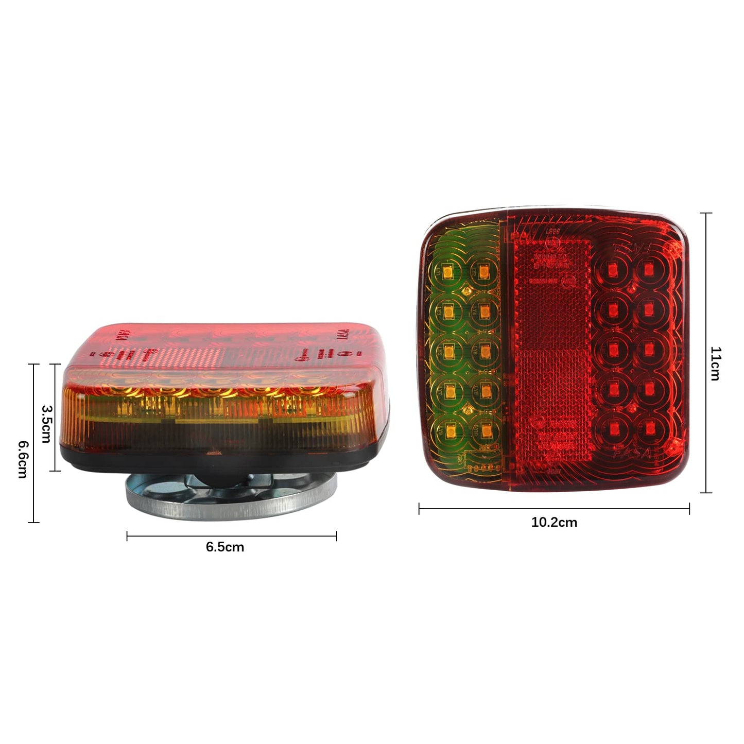 AOHEWEI Wireless Lighting LED Set, magnetic trailer taillights wireless 12V, truck rear ECE EMC certified for trailers, trucks, caravans or trucks.