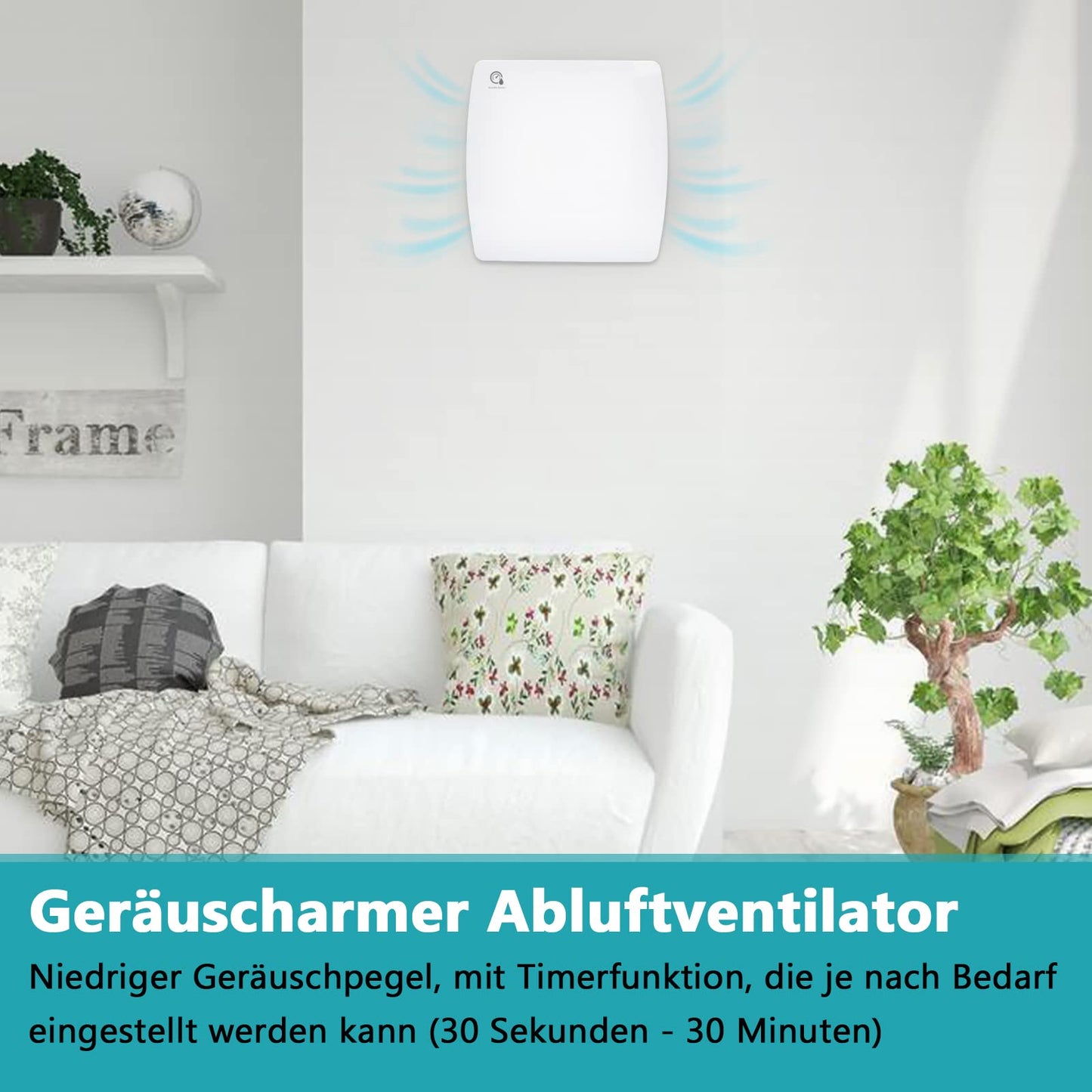 Gimisgu Bathroom Exhaust Fan with Moisture Sensor. Quiet 100mm exhaust fan with timer and backdraft damper. Wall-mounted fan for kitchen, WC, and bathroom. White color.