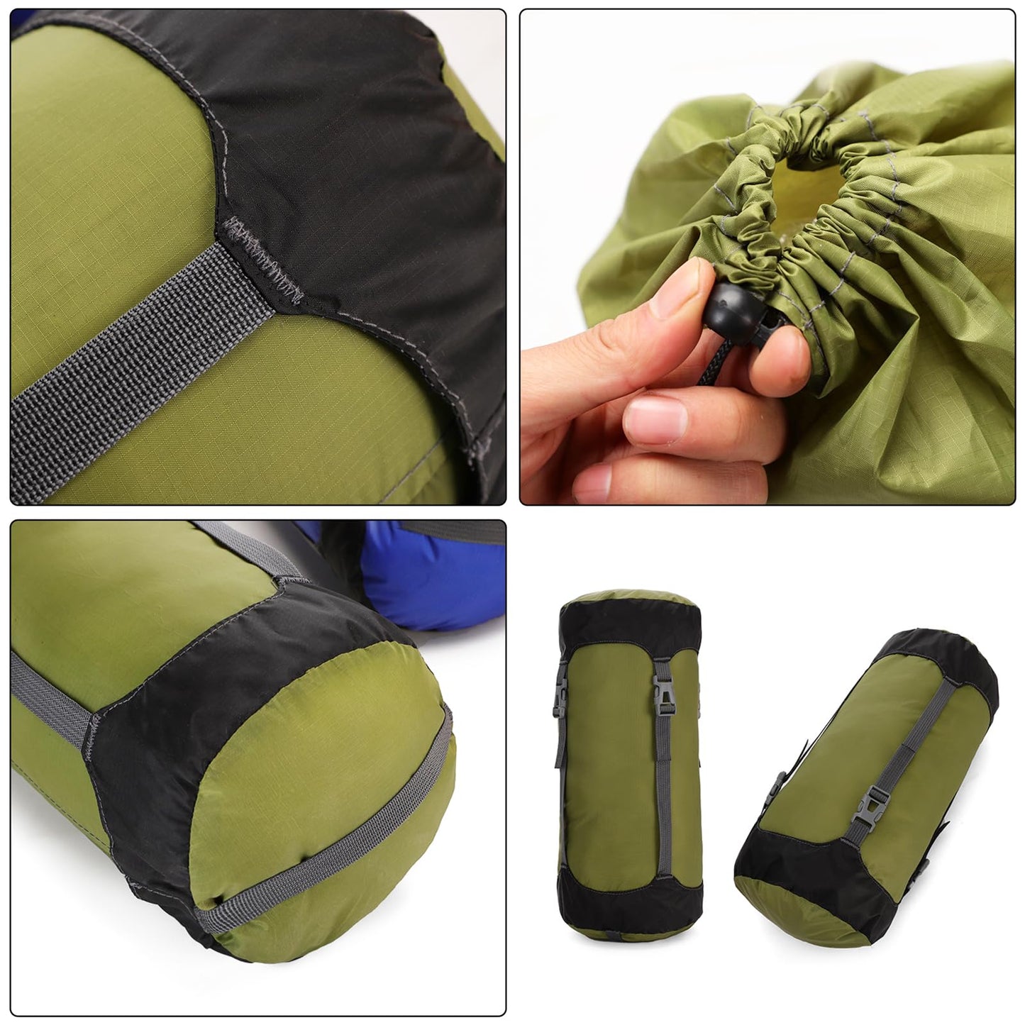 TRIWONDER Compression Sack Water-Resistant and Ultra-Lightweight, Sleeping Bag Storage Bag with Dust Flap for Sleeping Bag Backpacking, Hiking, Camping, Traveling (L, Green)