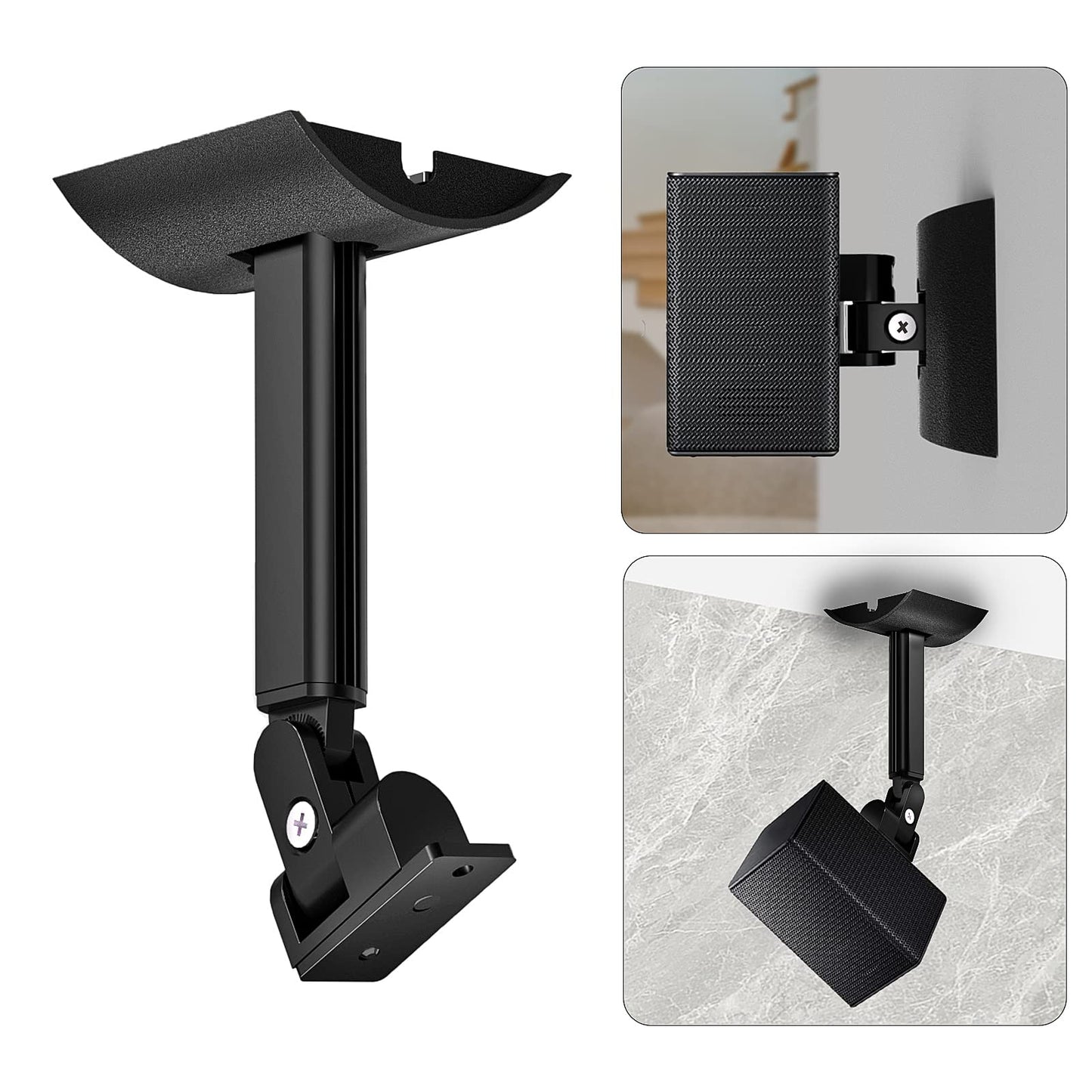 Speaker mount for Samsung SWA-9100S SWA-9200S SWA-9000S SWA-8500S rear speakers, tilt and swivel, adjustable mount for Samsung speakers with keyhole.