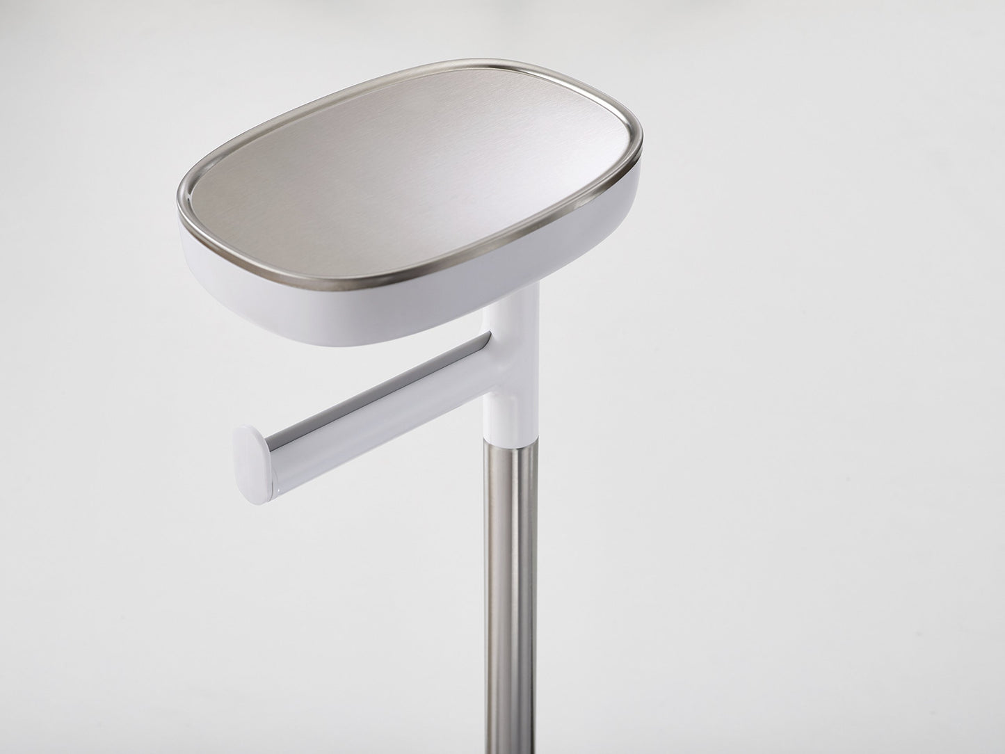 Joseph Joseph Easy Store - toilet paper holder and stand with flexible toilet brush, bathroom storage solution, made of stainless steel.