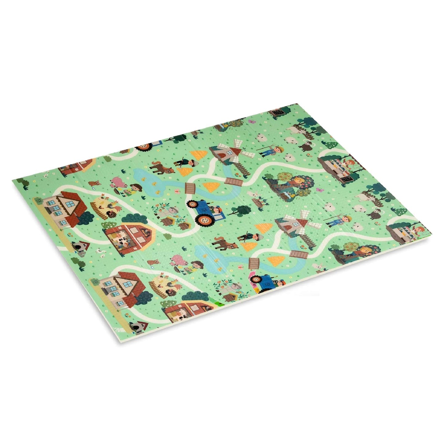 HUMBI Baby Play Mat, Crawling Mat, XPE Foam, Double-sided, Foldable, Waterproof, Extra Large, Carpet Baby Mat, Non-slip, 120x180 cm, Village and Forest