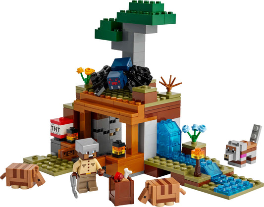 LEGO Minecraft The Armadillo Mine Expedition - Interactive gaming toy with cave spider and wolf figures - TNT function - Gaming gift for boys and girls ages 8 and up - 21269