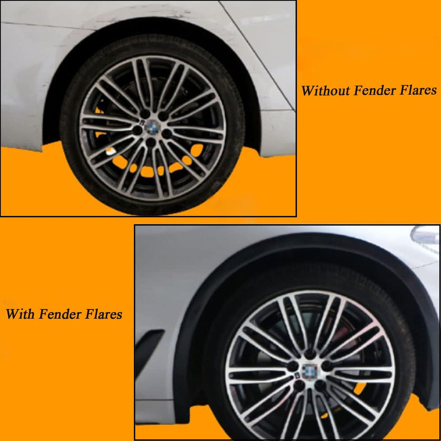 YouDuZui 1.5m Universal Mudguards Car Wheel Fender Extension Shaping Flares Car Tire Eyebrows Trim Strip Stick Out Edge for Car Protector and Decoration, Pack of 4 PCS
