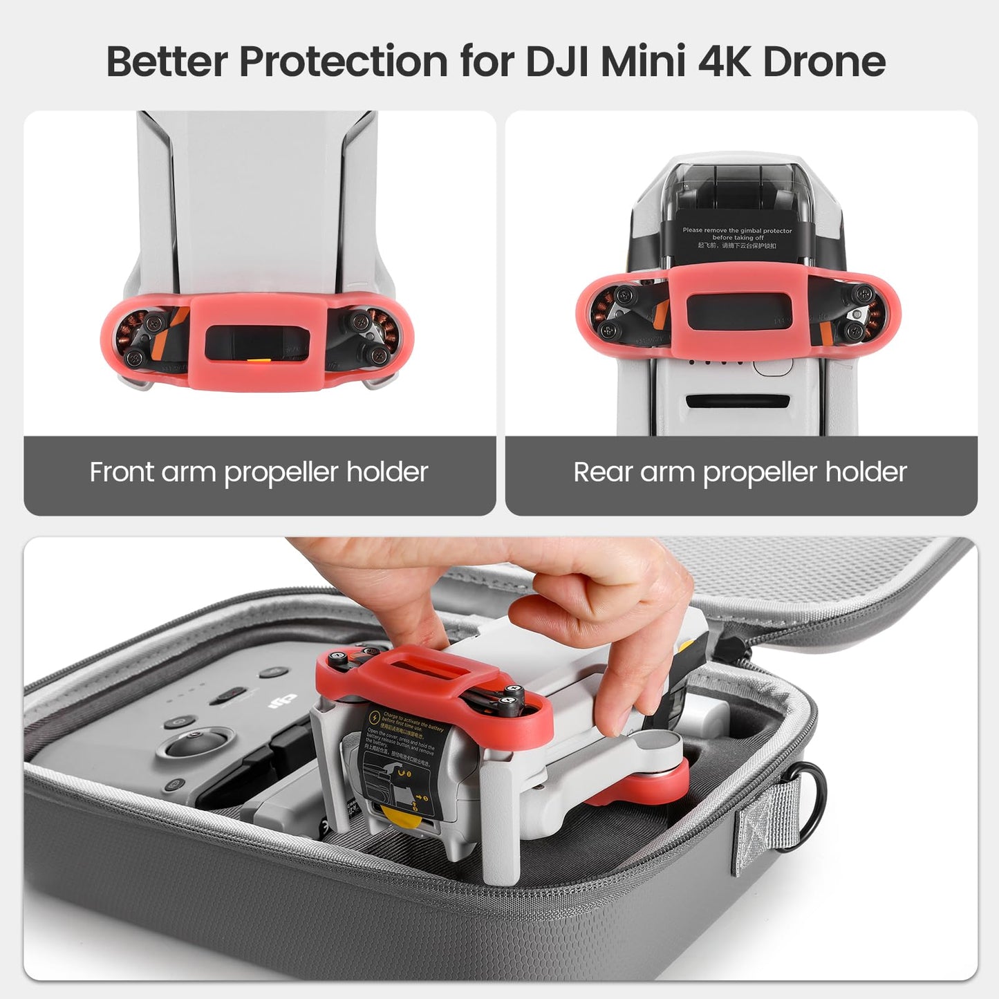 Uvafly Mini 4K Bag, portable storage bag, compact travel bag for DJI Mini 2 SE drone and controller accessories with carrying strap and propeller mounts