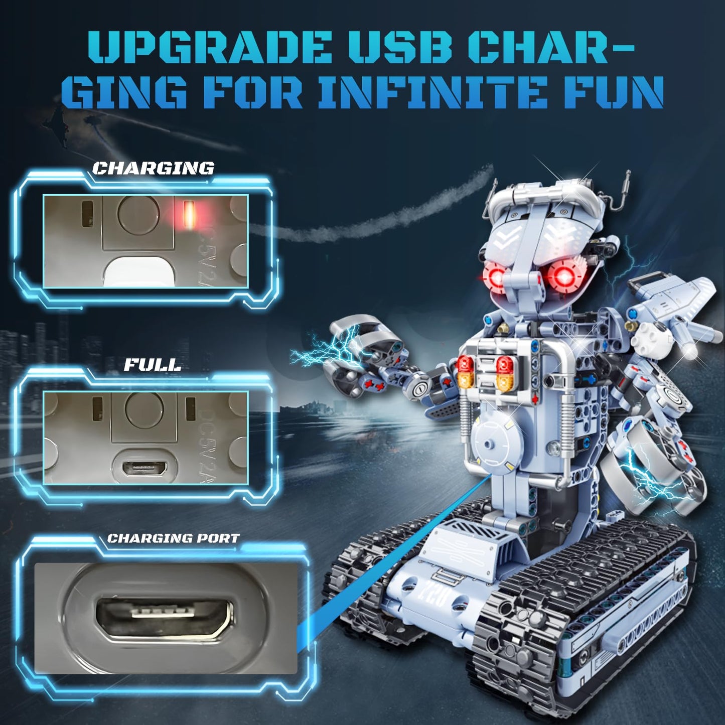 JONRRYIN Technology Robot Kids Toy, 779 pieces 2 in 1 Remote Control Robot and Tank Building Toy, Robot Programmable via APP and Remote Control Gift for 8-12 year old Boys Girls
