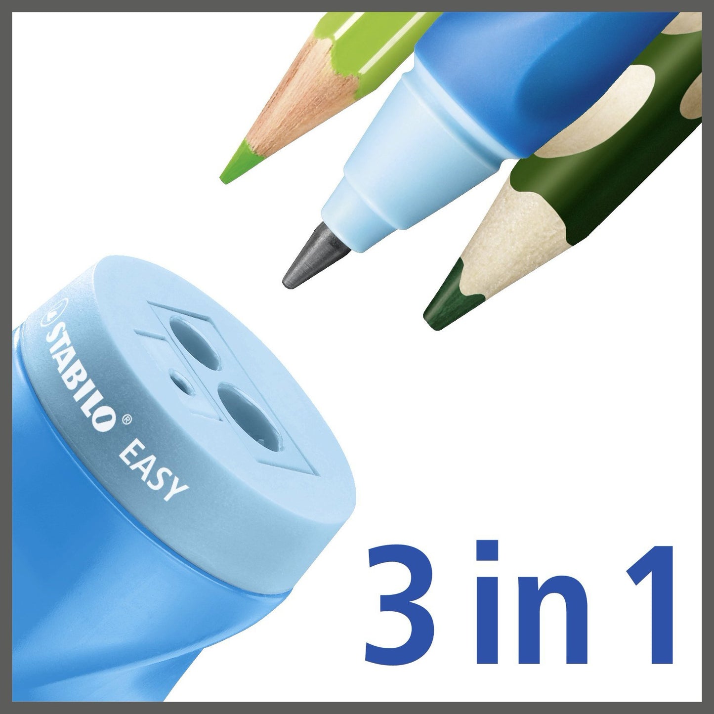 STABILO - Ergonomic pencil sharpener for left-handers - EASYsharpener - 3 in 1 - 3 pack - pink