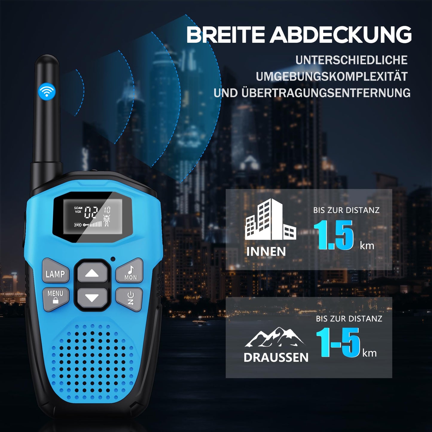 Rechargeable walkie talkie for kids with built-in Li-Ion battery, NXGKET walkie talkie 2-pack toy for girls and boys ages 5 and up, 16 channels radios with flashlight for outdoor games, camping, hiking.