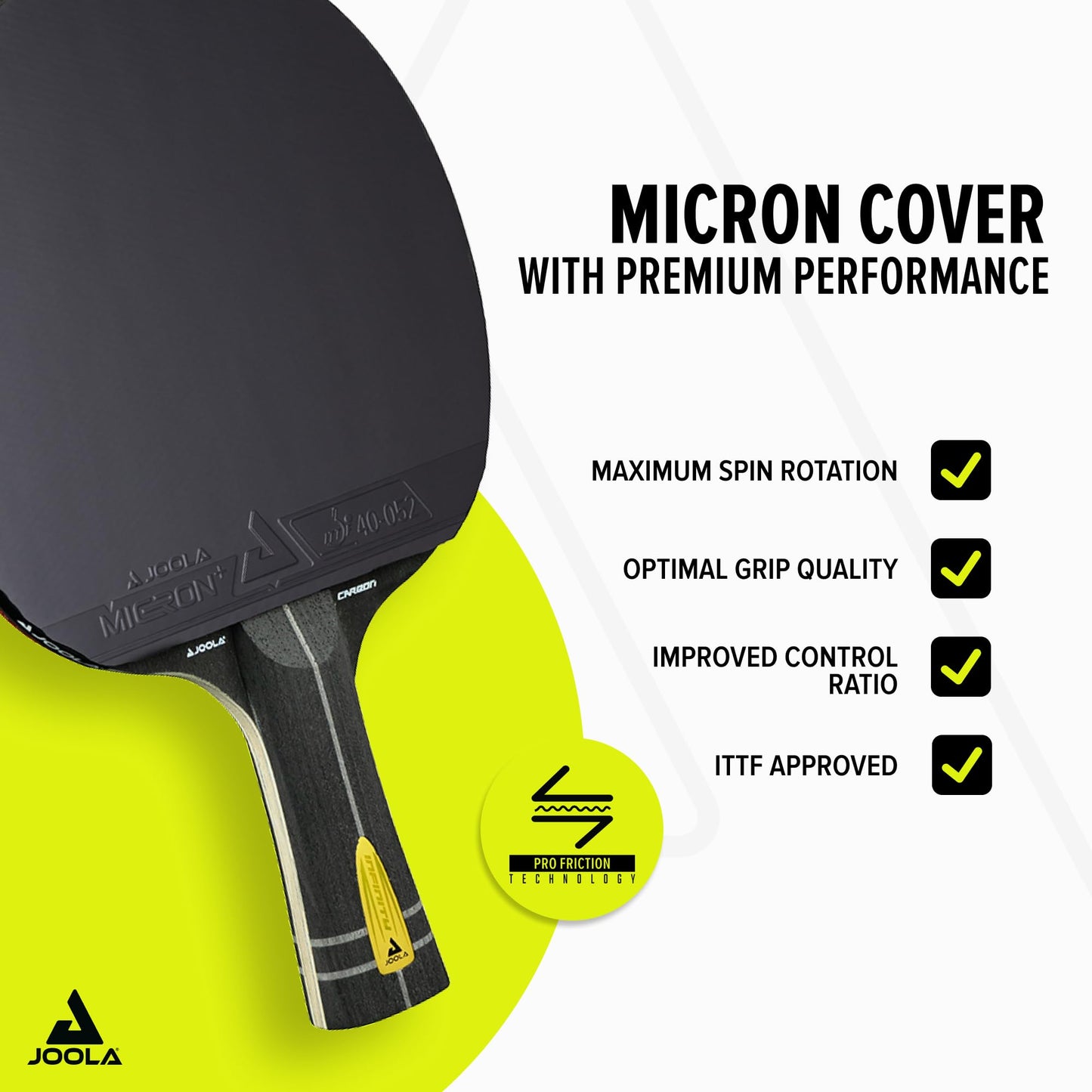 JOOLA Pro Table Tennis Racket Infinity Carbon, ITTF approved competition racket, 29.5 x 18 x 3.5 cm, Black