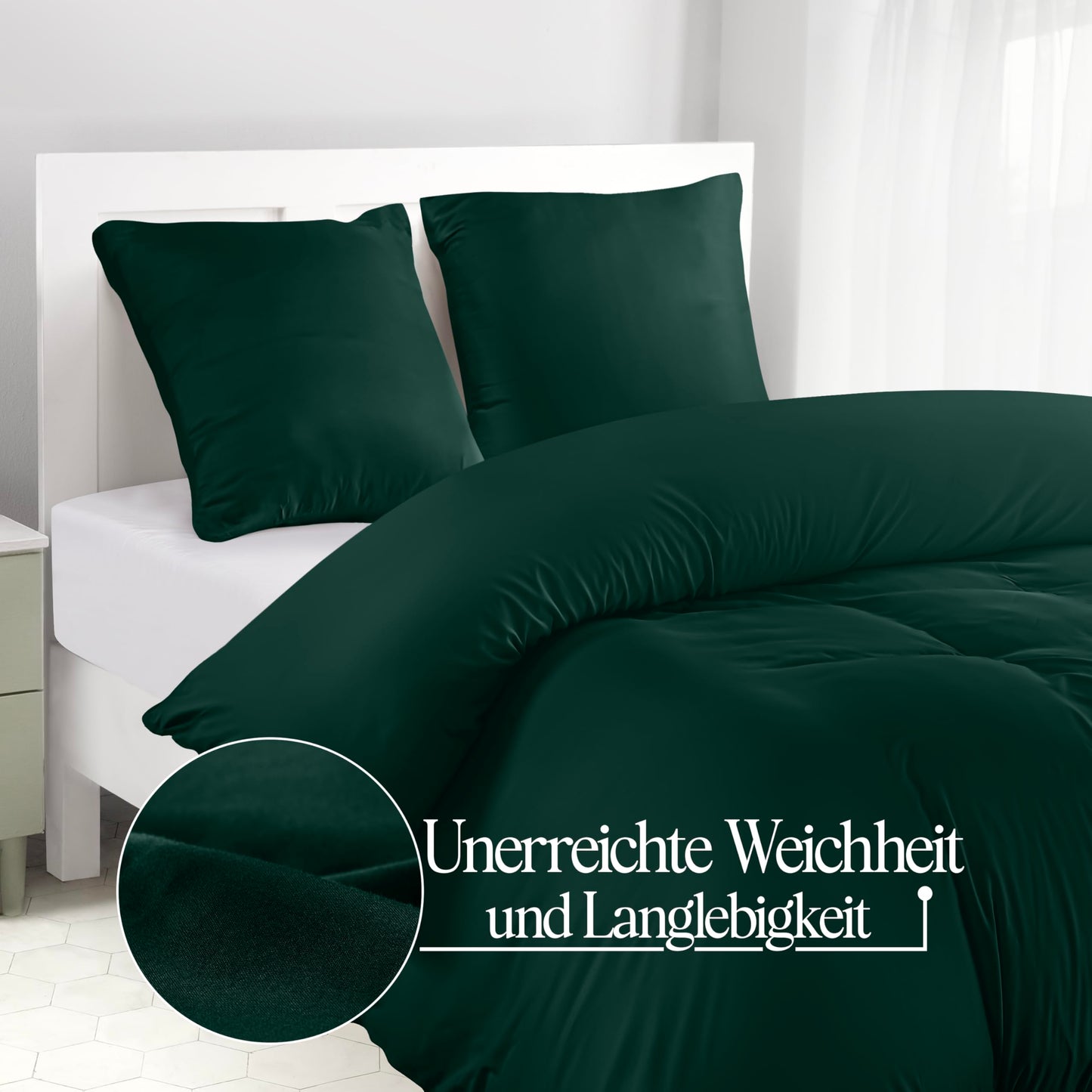 Utopia Bedding Bedding Set - Microfiber Duvet Cover 102x94 inches + 2 Pillow Shams 26x26 inches - Emerald