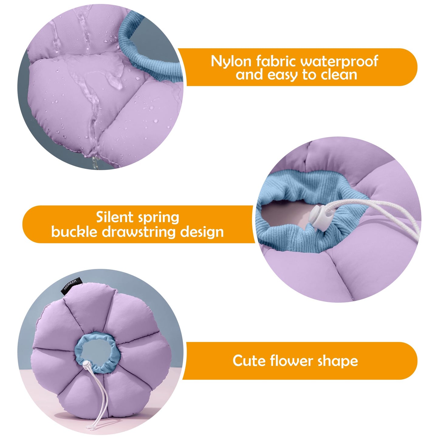 ALLSOPETS Cat Recovery Collar - Adjustable Cone Collar for Pets Soft and Comfortable, Waterproof and Lightweight - Ideal for kittens, cats, small dogs, and rabbits. Purple.