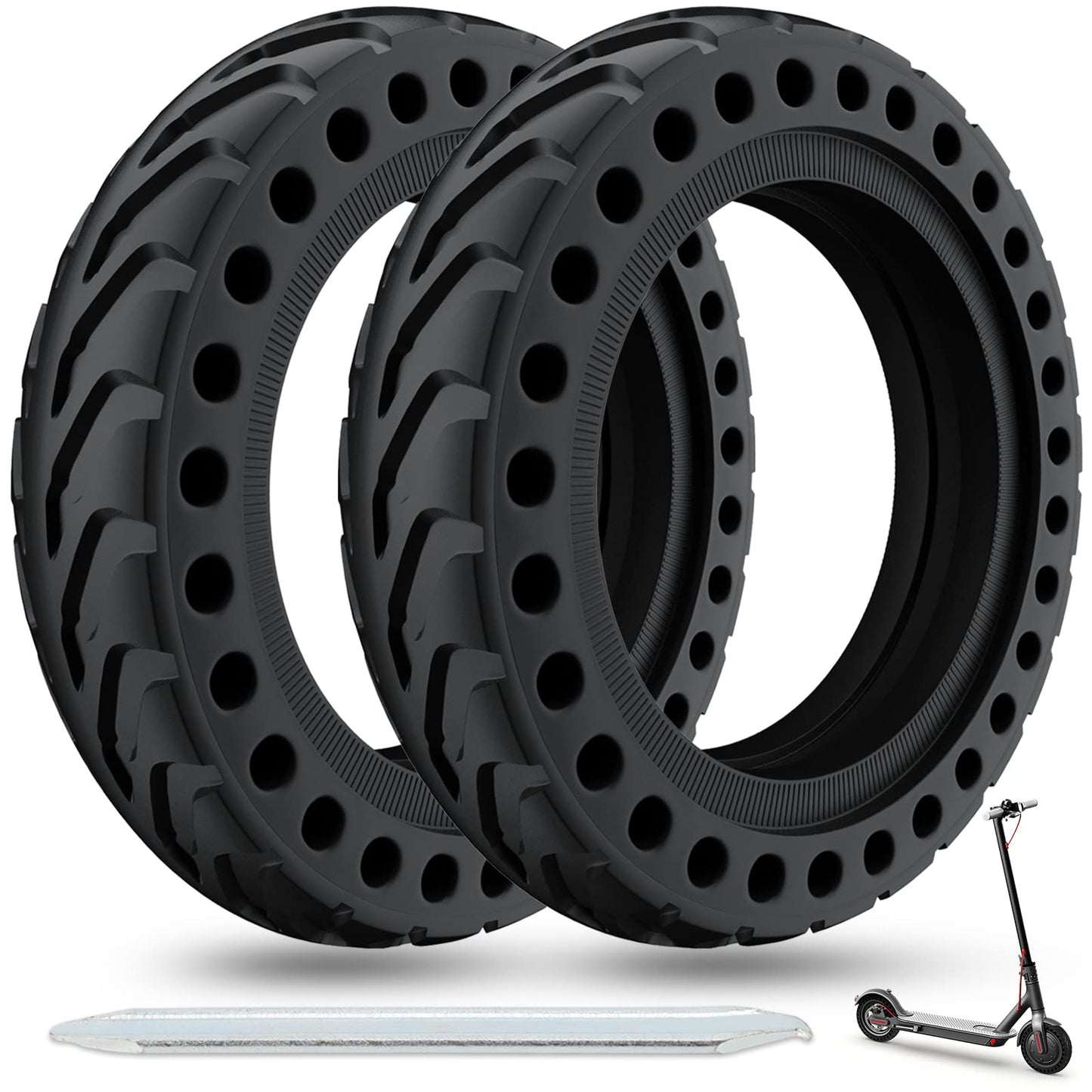 OUXI 8.5 inch E Scooter Solid Tire, 8 1/2 Solid Rubber Tire, 50/75-6.1 Tubeless Solid Tire for Xiaomi 1S / Pro 2 / M365 / M365 Pro / 3 / 3 Lite / Essential and all 8.5 inch Scooter Tires.