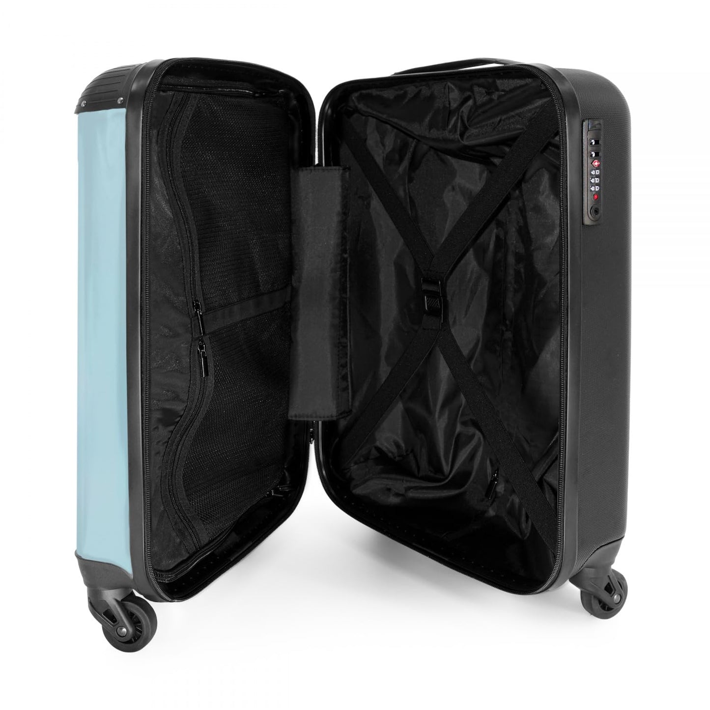 NoBoringSuitcases.com® Kids' trolley boys carry-on mini suitcase Monster Truck - Flames - Blue - 55x35x20cm
