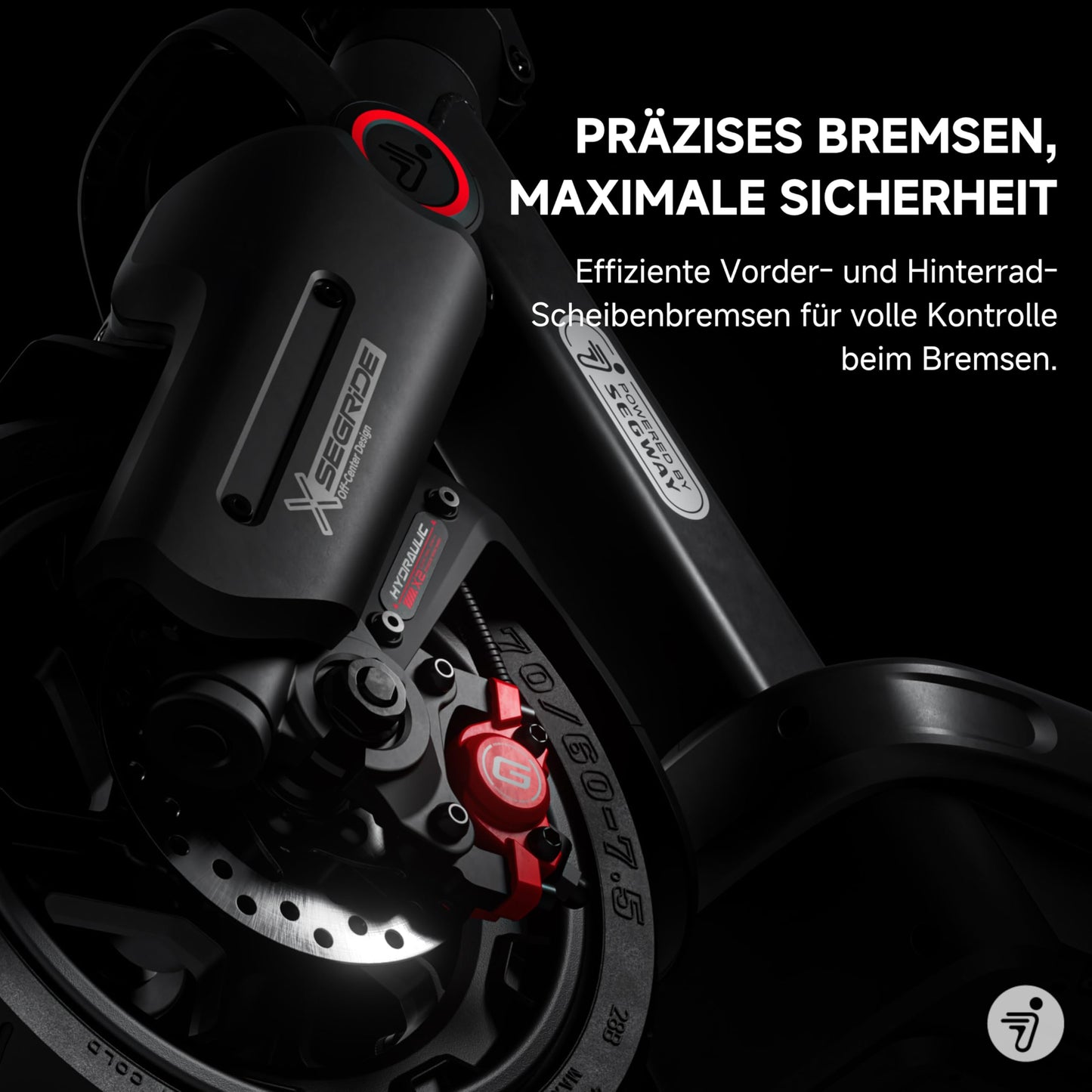 Segway-Ninebot MAX G3 D, E-scooter with street legal, 80km range in Eco mode, 75km at 20km/h, 3.5h charging time, 130kg max weight capacity, dual hydraulic suspension, smart display.