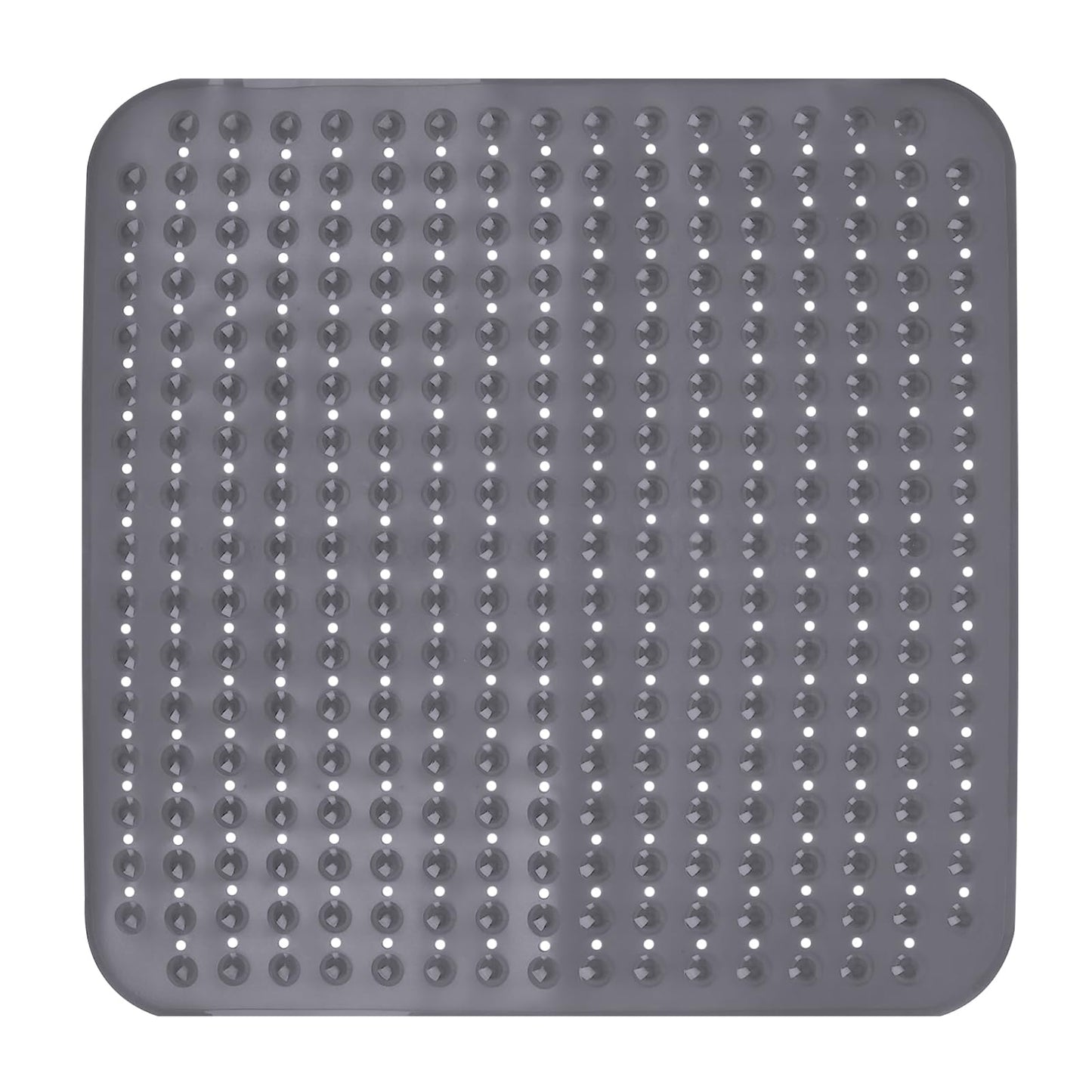 Leeko 80x80cm shower mats, non-slip bath mat with 285 suction cups and drainage holes, PVC material BPA free shower mat, mold-resistant, machine washable anti-slip bath mat (Grey)