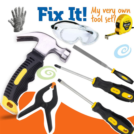 Children's tool set, youth construction workers, kid-size, real hand tools, 25 pieces, hammer, learning tool, belt, waist, junior, boys, teenagers, beginners, woodworking, construction, repair kit.