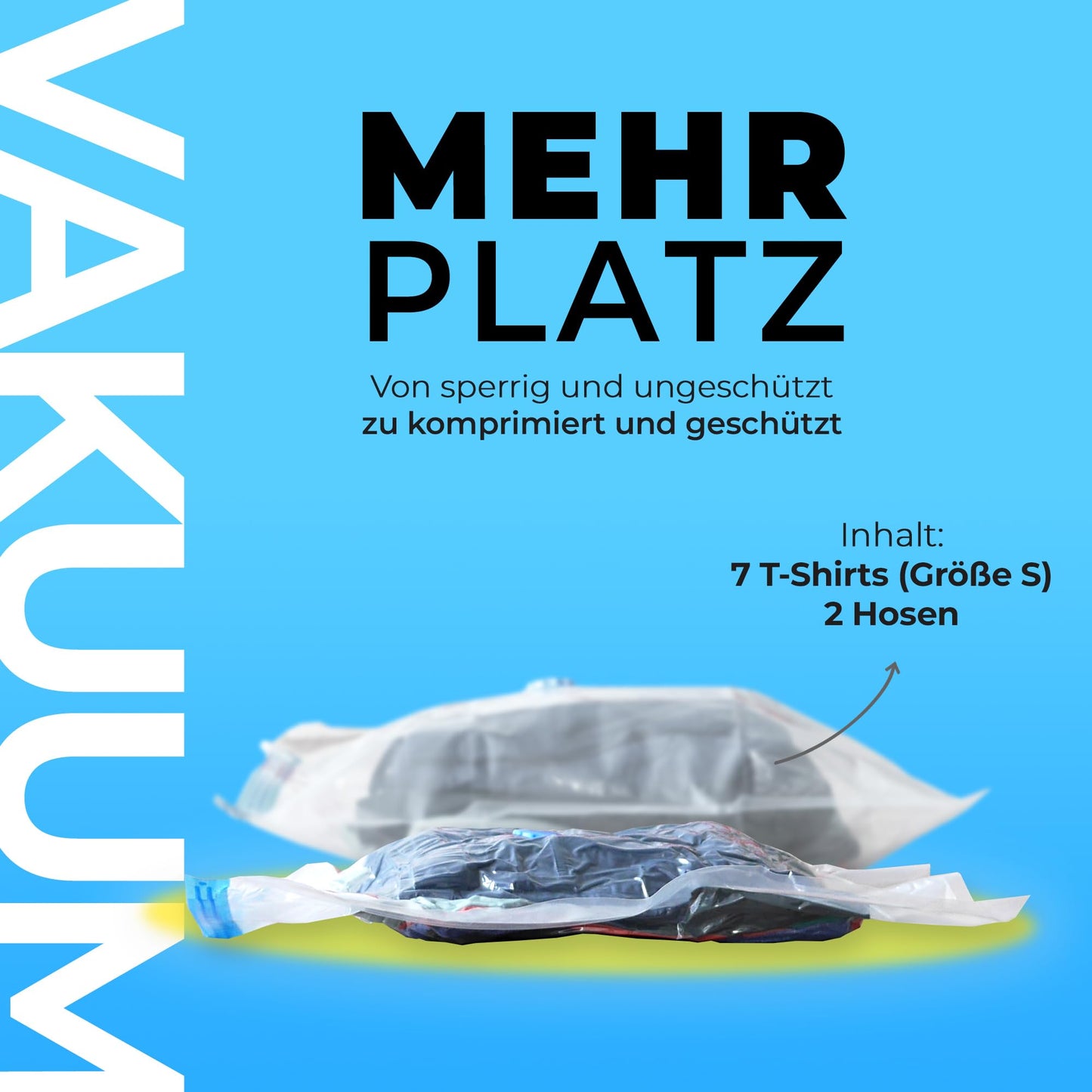 The vacuum bags for clothes and comforters by figg (6-pack - 60x40cm*) - 6 vacuum bags including 6 labels - vacuum storage bags for vacuum cleaner storage.