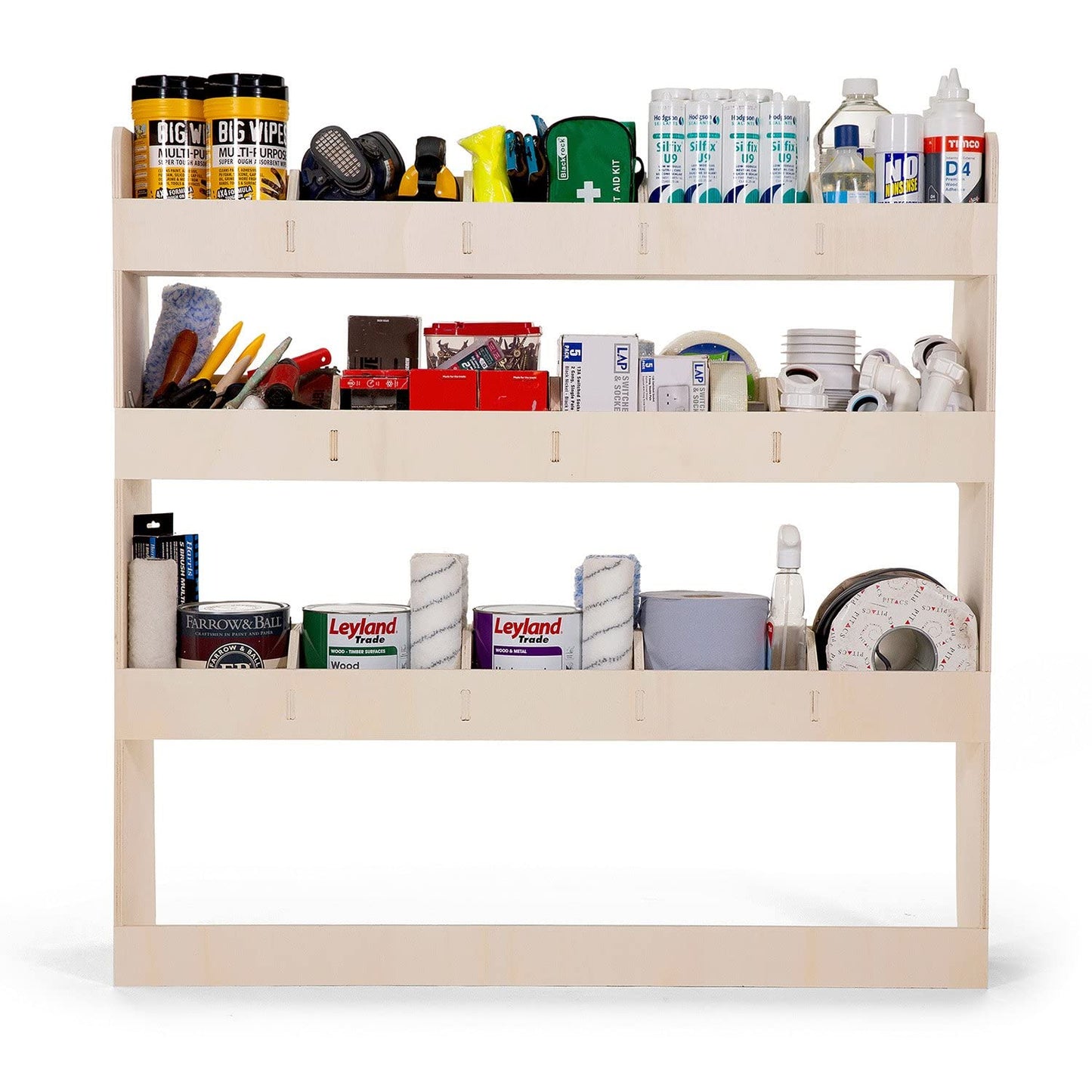 VANIFY - Compatible with Volkswagen Caddy L1 2003-20 vehicle equipment, vehicle shelves, double shelves at the back