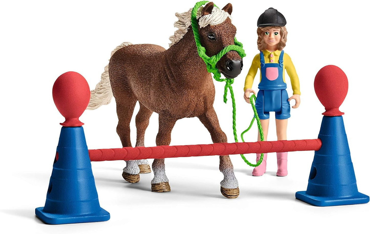 Farm World Pony Agility Starter Set 42481 includes 2 ponies, girl, course & accessories. Combine & kid-friendly designed. Farm toy for kids 3+ years. 41 pieces.
