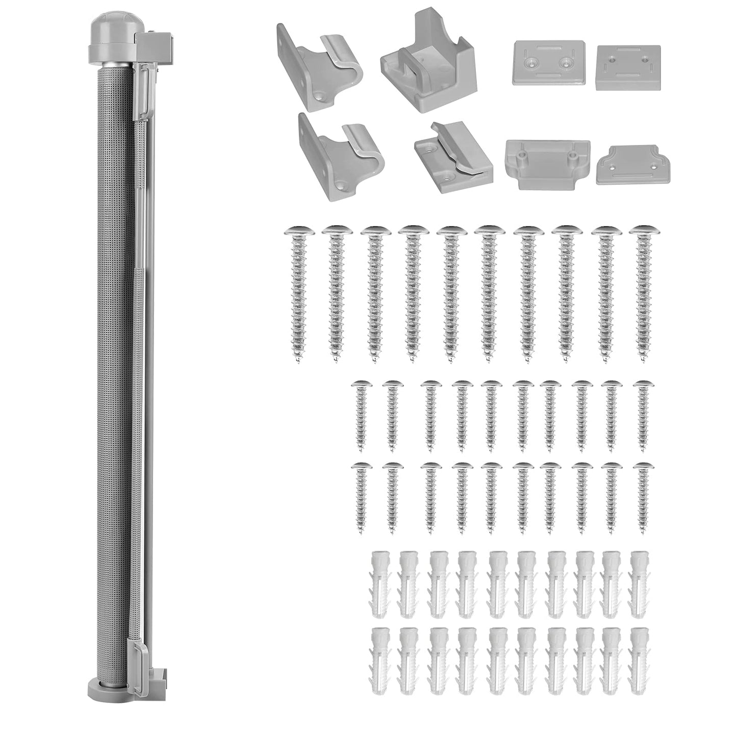 NAIZY door gate roller 0-300cm stairwell roller baby stair gate and dog door gate retractable door retractable dog barriers for indoors and outdoors - Gray
