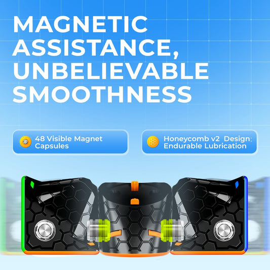 GAN 356M Magnetic 3x3 Speed Cube, Original with IPG & GES+, Stickerless Magic Cube, GAN Cube Classic Product - Ideal puzzle game for adults and children.
