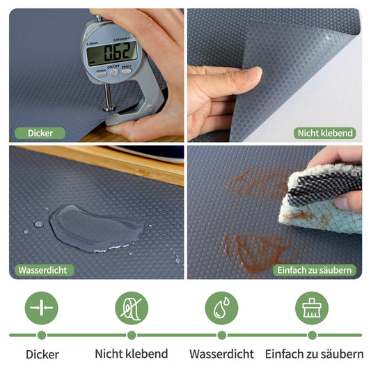 wohomuke Drawer Mat 50x600cm Kitchen Mat for Drawers Drawer Liner Cuttable Eva Refrigerator Mats For Drawers Shelves Cabinet Refrigerator (Gray, 50cmx6m)