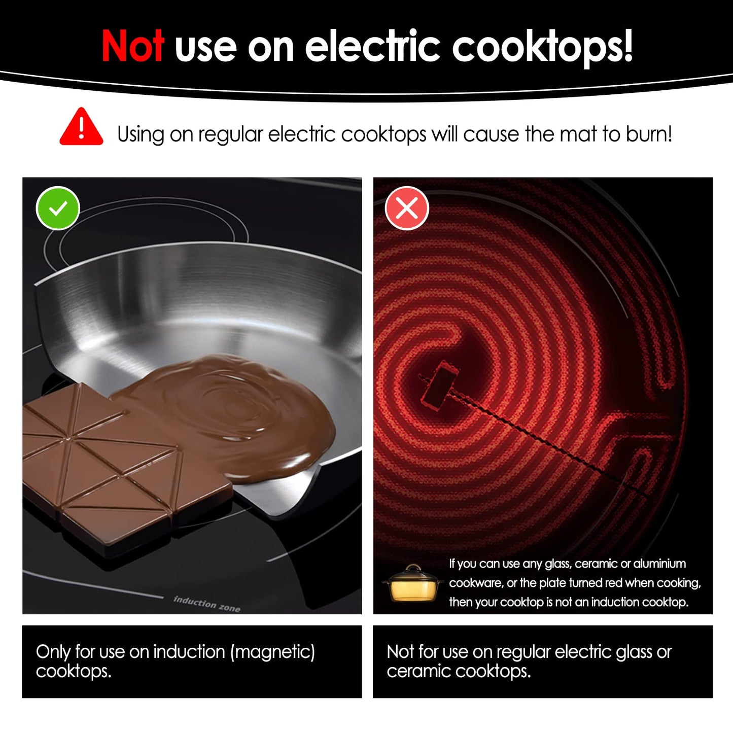 KitchenRaku 61x53cm induction protection mat, silicone induction hob protection mat (magnetic) hob scratch protection for induction cooker, multifunctional silicone mats