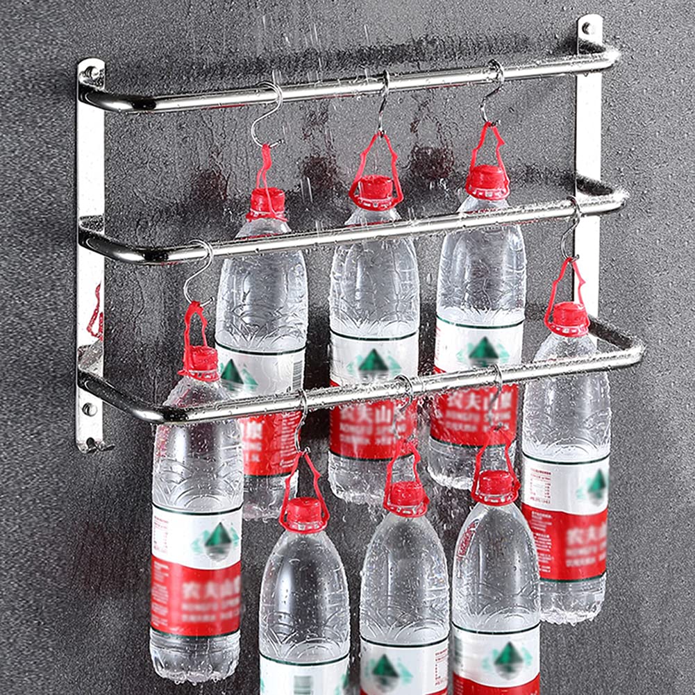 Yeegout No Drill 3-Tier Towel Rack Stainless Steel Towel Holder for Bathroom Kitchen and Toilet, 50cm Silver