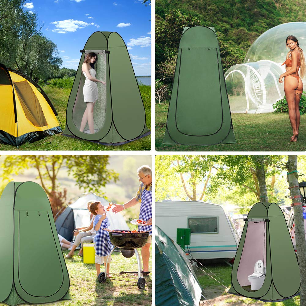 Pop-up throw tent for camping outdoors. Ultralight, portable, and private shelter tent.