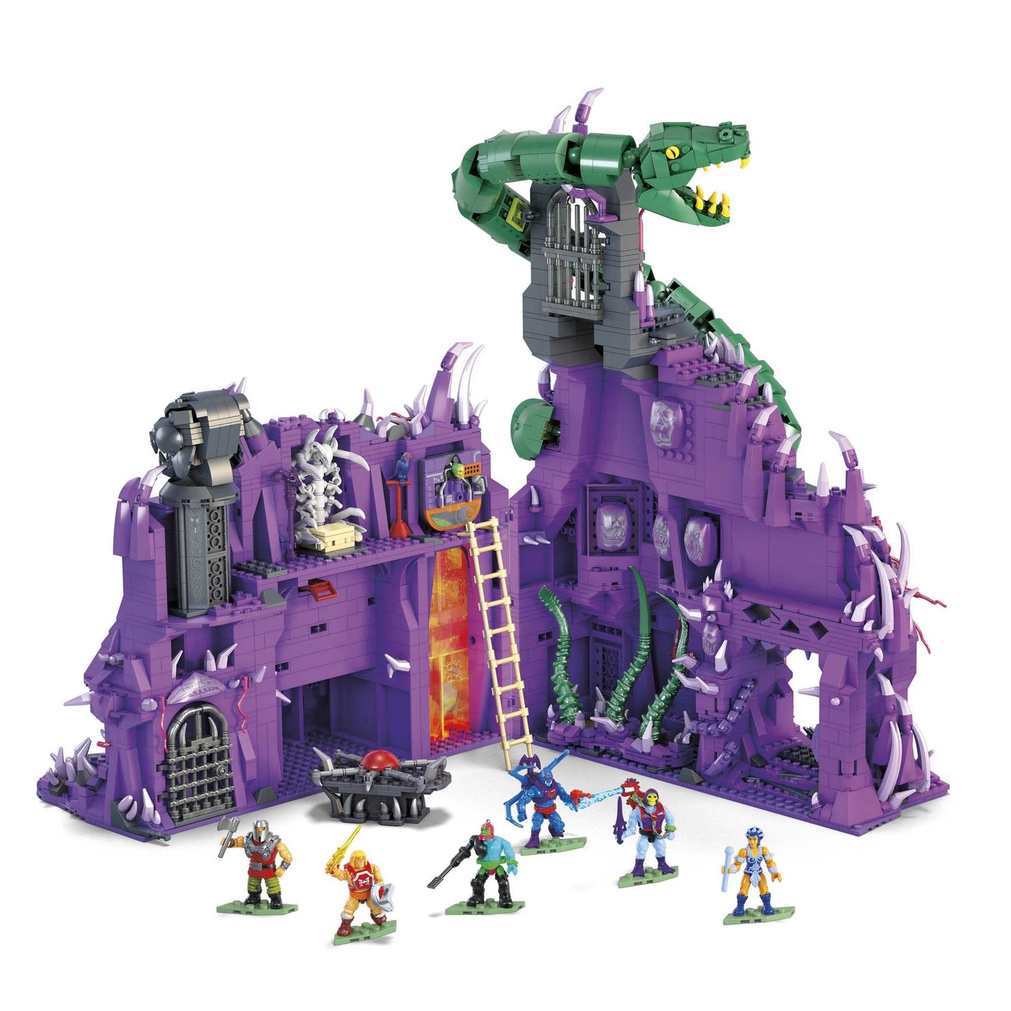 Mega Construx HHD16 - Masters of The Universe Snake Mountain building set, for ages 14+ & HDK07 - Construx Masters of The Universe Land Shark battle vehicle kit, Motu, building toy for kids ages 8+