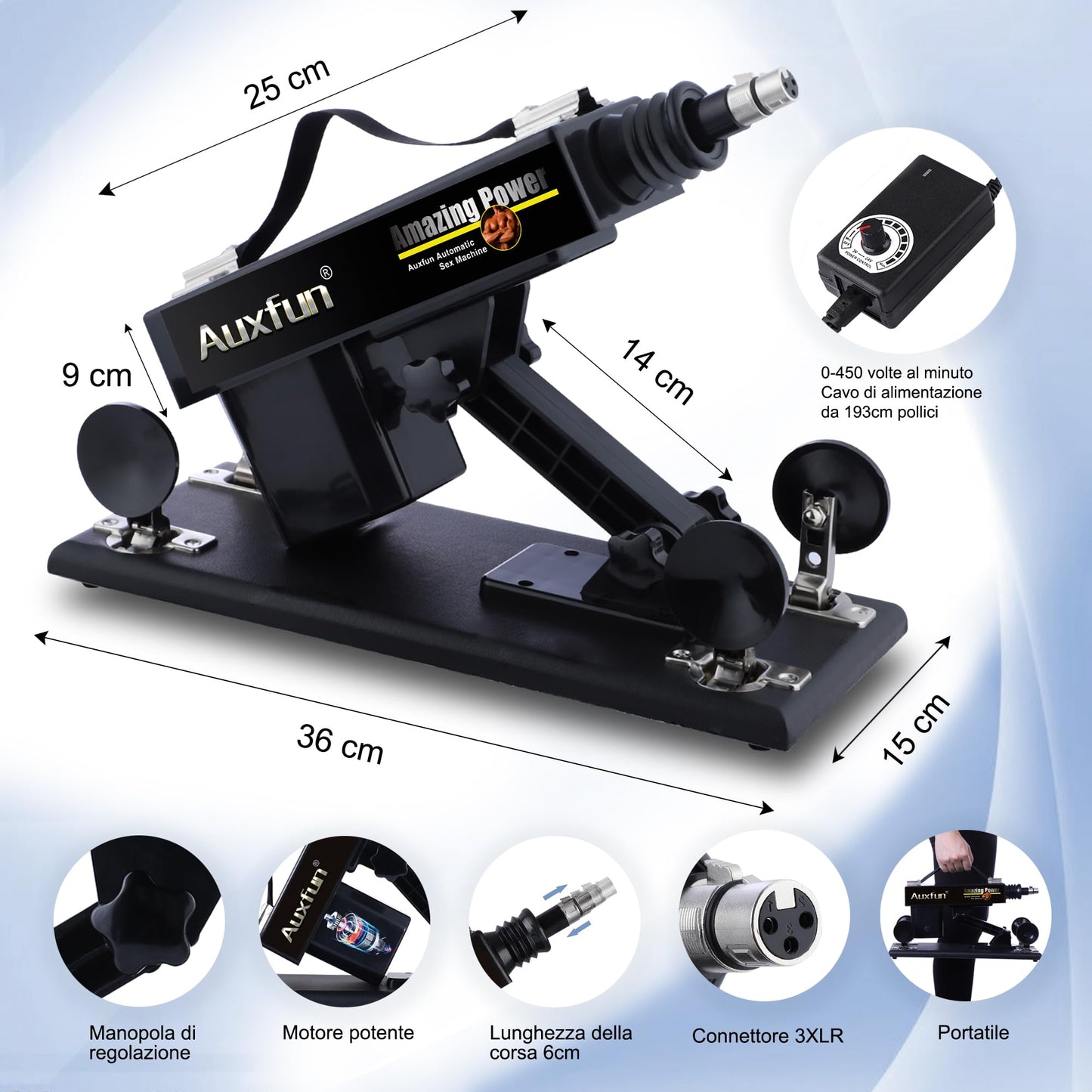 Auxfun Fuck Machine Sex Machine for Women Men, 3XLR Plug Love Machine with 7 Attachments Dildos Masturbator Anal Dildo, Sex Toy.