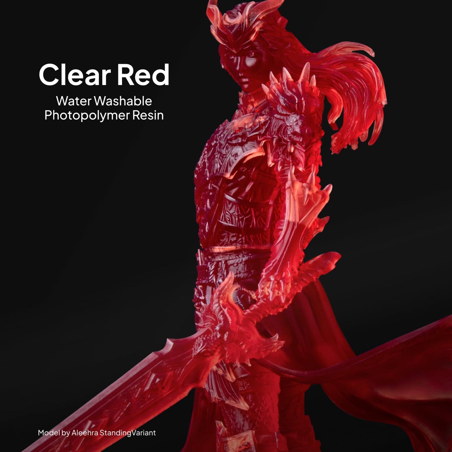 ELEGOO Resin Water Washable 2kg Transparent Red, 405nm LCD UV-Curing 3D Printer Resin for MSLA/LCD/DLP Resin 3D Printers.