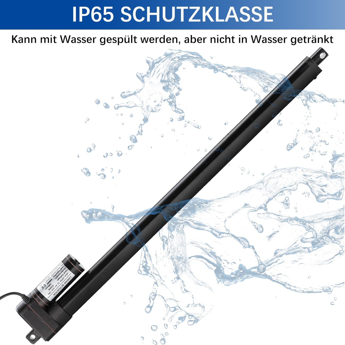 Jvnvlki Linear Actuator DC 12V 3000N 700mm Stroke 5mm/s IP65 Waterproof Linear Motor With Mounting Brackets for Solar Trackers, Door Openers, Electric Lift System