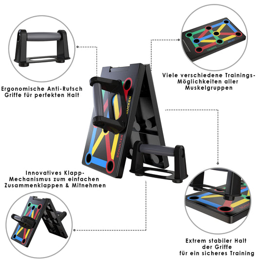 ALPHASKIN Premium Push-Up Board Set I Enhanced Concept 2023 I Push-Up Handles Home Workout I 9 in 1 Push-Up Bar I Home Gym I Fitness Equipment for Home