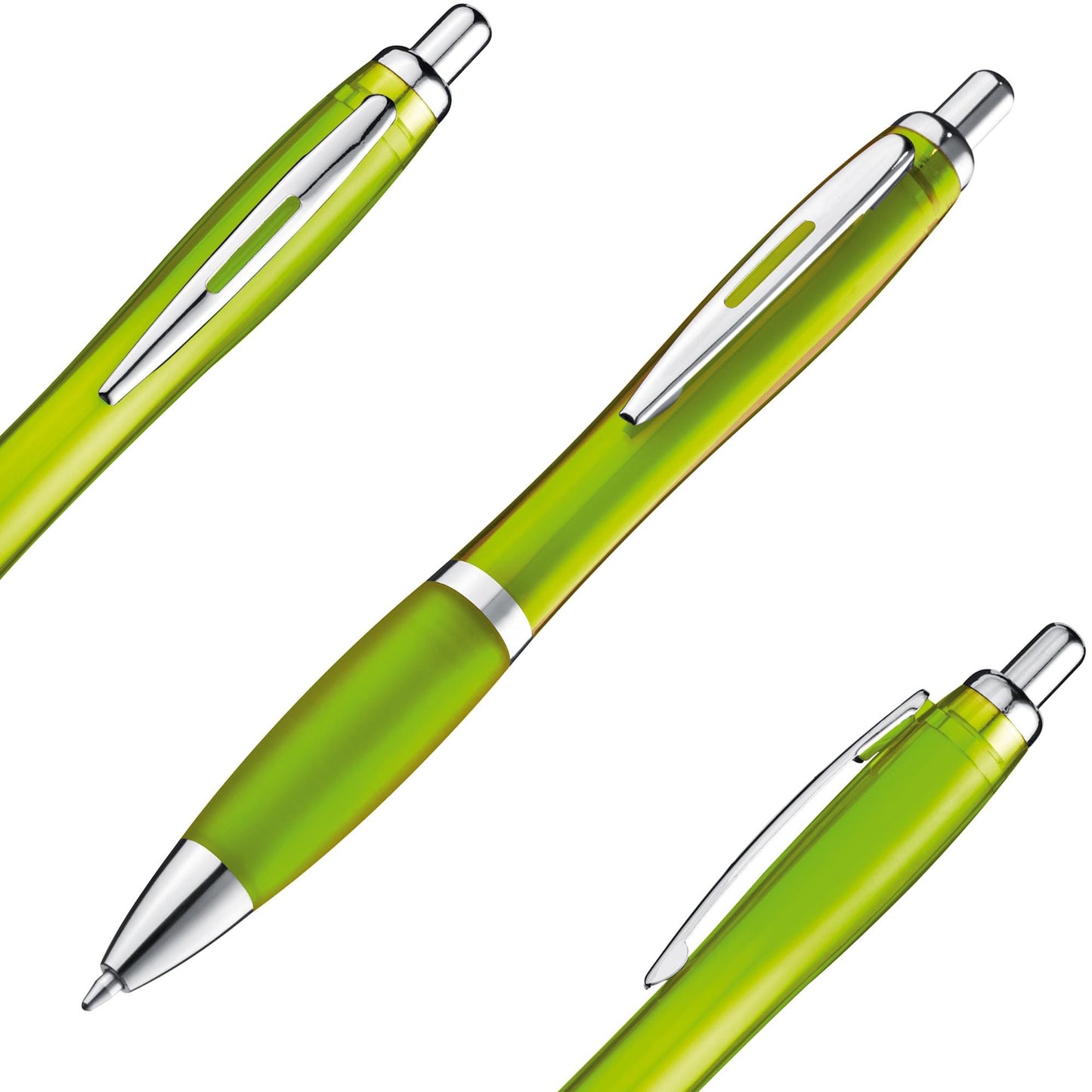 Libetui Set 50 pieces ballpoint pens ergonomic pens Light Green non-slip grip zone Large-capacity ink Blue Retractable ballpoint pen Pen office household practice pens Light Green