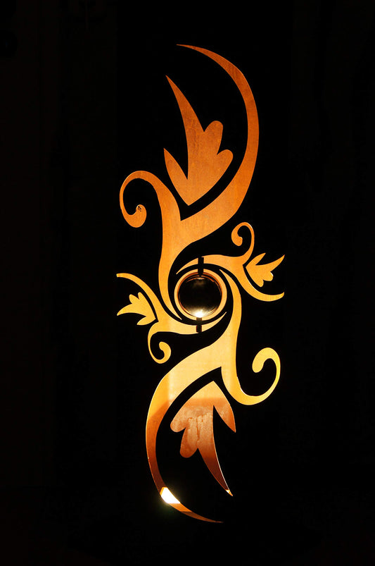 8-sided pillar Pandora + bowl Classic noble rust metal garden decoration garden stele.