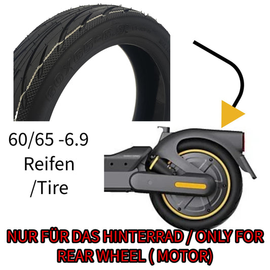 escootervision Tires Tubeless 60/65-6.9 for Ninebot Max G2 G2D Rear Wheel with Gel Layer OEM