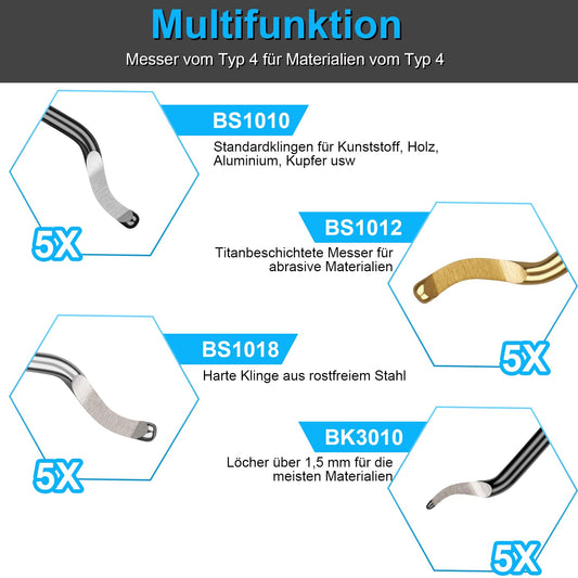 Heeieuk Metal Handle Hand Deburrer Deburring Tools Deburring with 21 Replacement Blades for Edge & Hole on 3D Printer, Plastic, Aluminum, and Stainless Steel