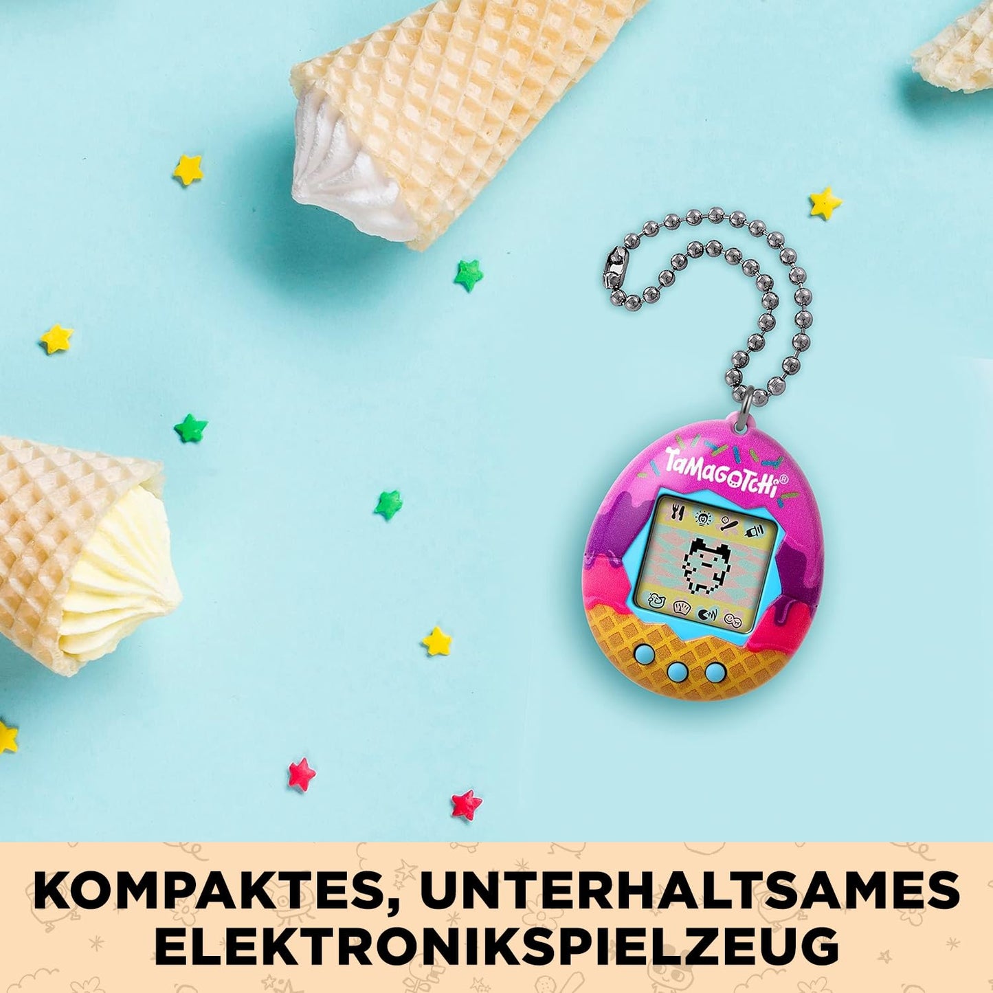 Bandai - Tamagotchi - Tamagotchi Original - Icecream - Electronic virtual pet with color display, 3 buttons and games - Interactive pet in German - Children's toy for ages 8 and up - 42922
