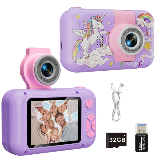 ARNSIEN Children's Camera Toy for 3-12 Year Old Girls/Boys,Christmas Birthday Party Gift for Kids Camera,Video Selfie Digital Camera with 32GB TF Card,X101H
