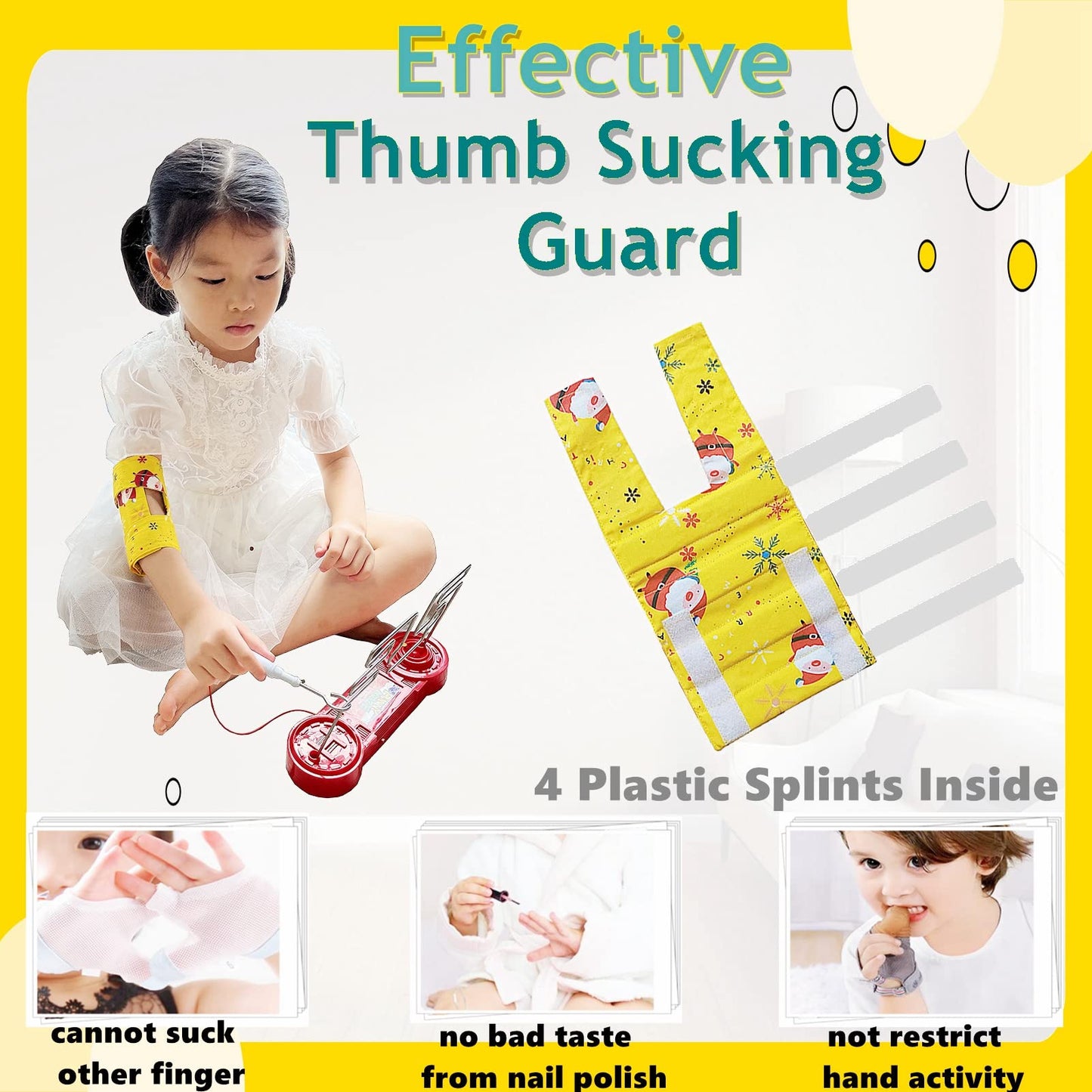 Thumb Sucking Stop for Kids (Ages 1-7) Stop Finger Sucking Prevent Hand-to-Face Habits Thumb Guard for Toddlers and Kids Thumb Sucking Glove (Small (2pcs))