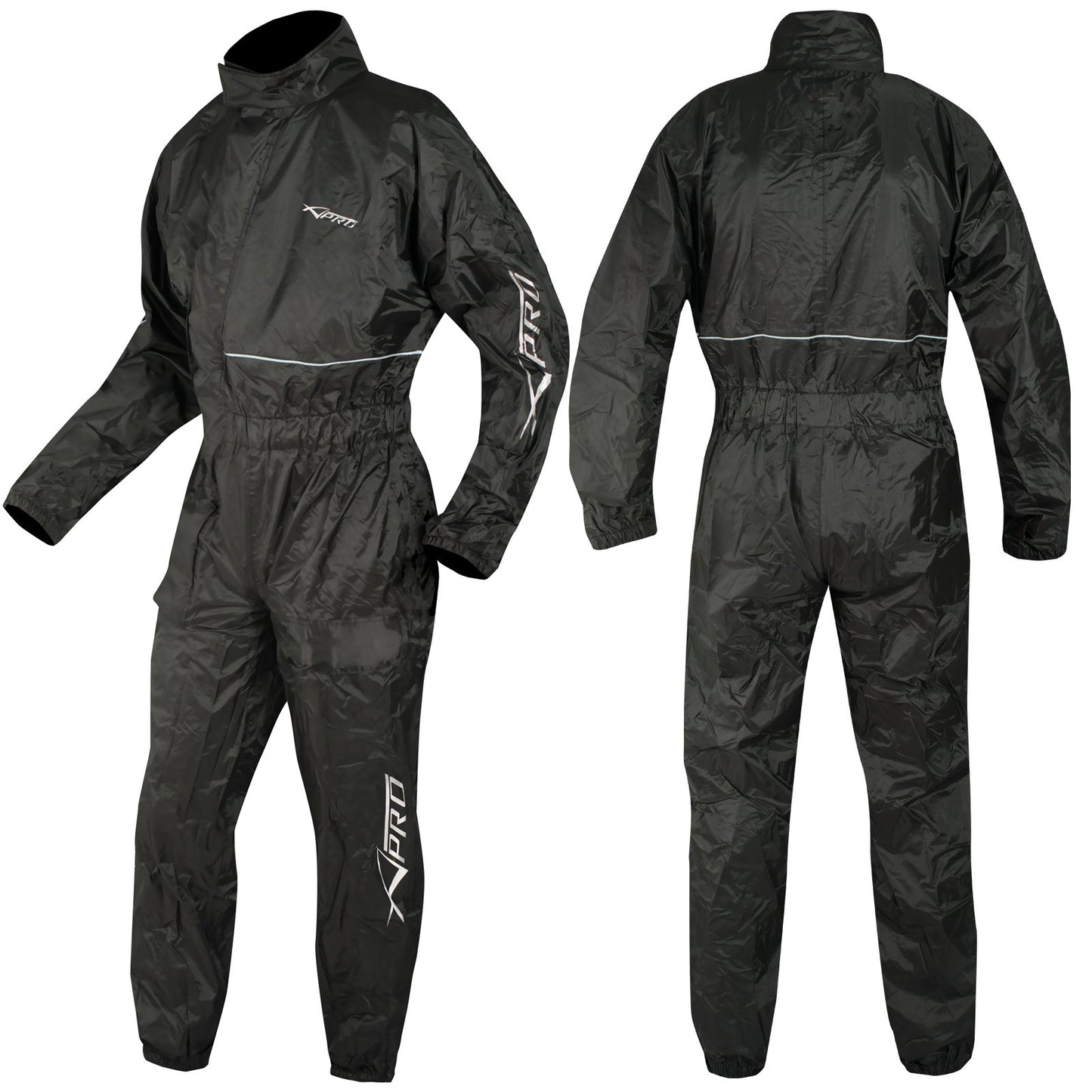 A-Pro Rain Protection Waterproof Rain Pants Rain Jacket Scooter Quad Rain Suit Black S