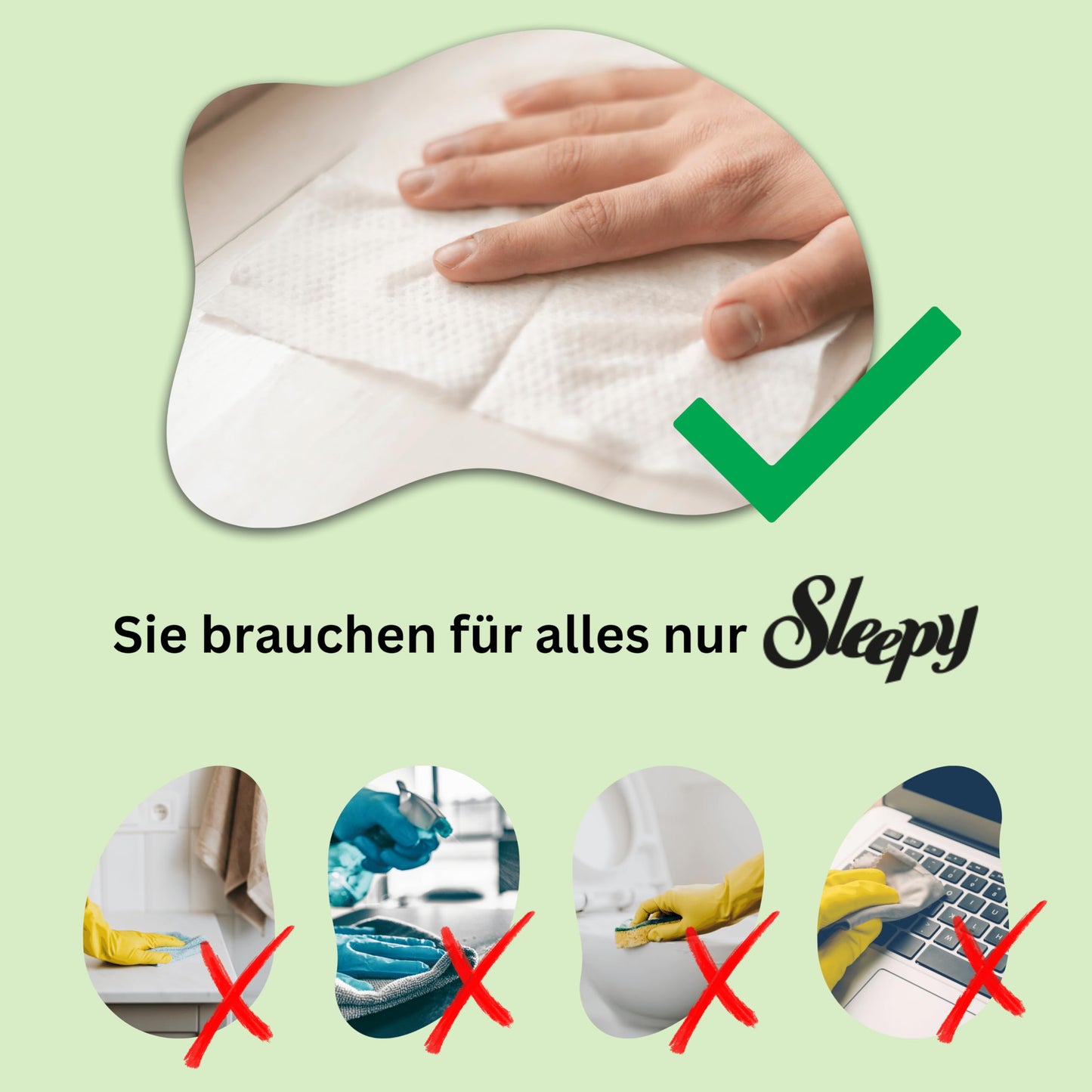 Sleepy Surface Cleaning green color, white soap smell